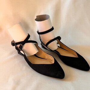 Gianni Bini Dual strap black flats